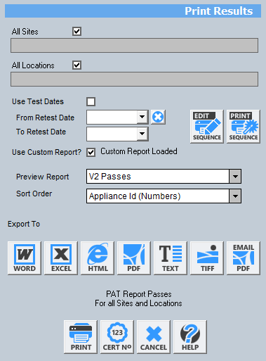 Printing and Exporting your PAT Test Data in SimplyPats